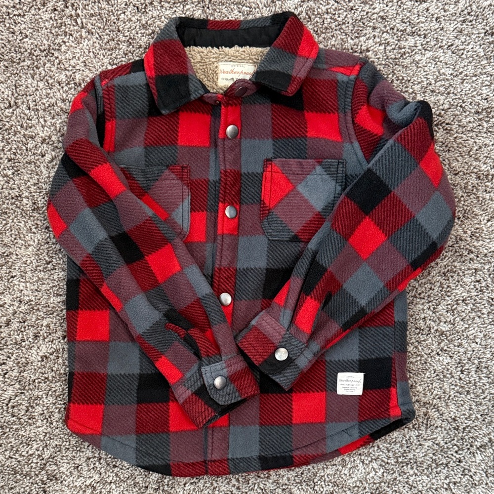 Plaid Fleece Jacket-Fully Sherpa Lined